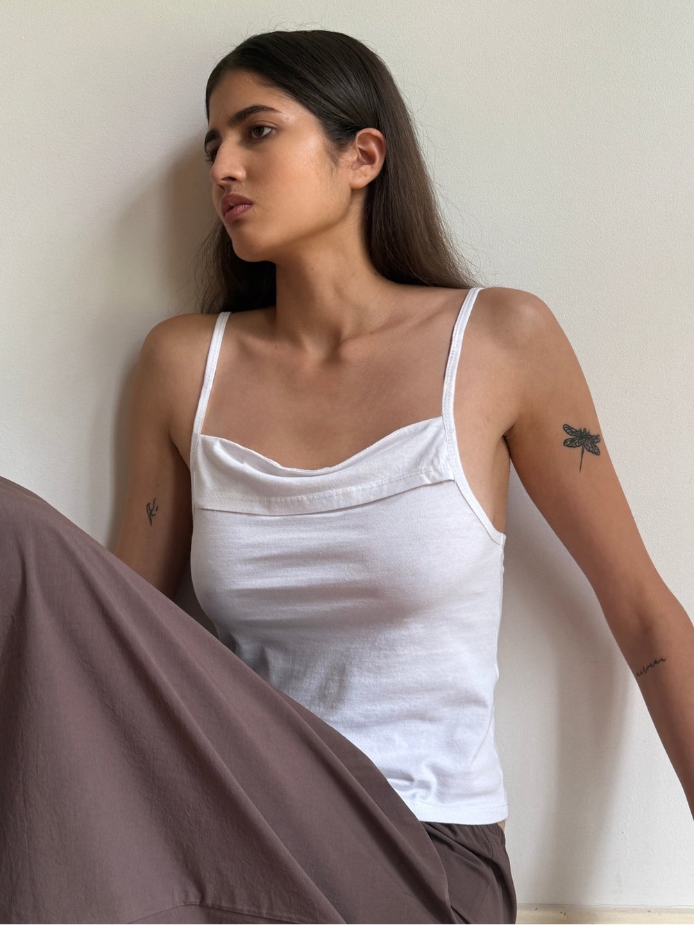 Deiji Studios Simple White Cotton White Crop Tank Top NWT XXS